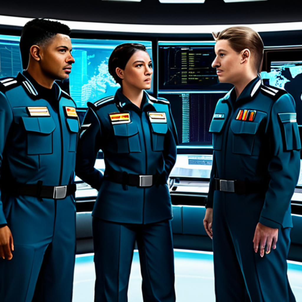 Command Center Dispatch**

"A team of four diverse, fully clothed Nikke characters in futuristic, modest military uniforms, standing around a holographic command table displaying resource management data. Background is a brightly lit, clean control room. Safe for work, appropriate content, professional, perfect anatomy, correct proportions, well-formed hands, natural body proportions, high quality, digital art."

**