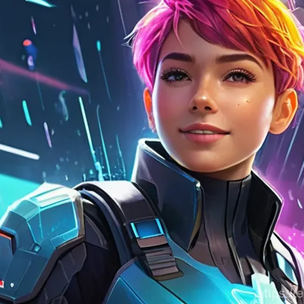 승리의여신 니케 초보자 전용 패키지 - **Prompt:** A vibrant, dynamic illustration of a young, determined female character, reminiscent of ...