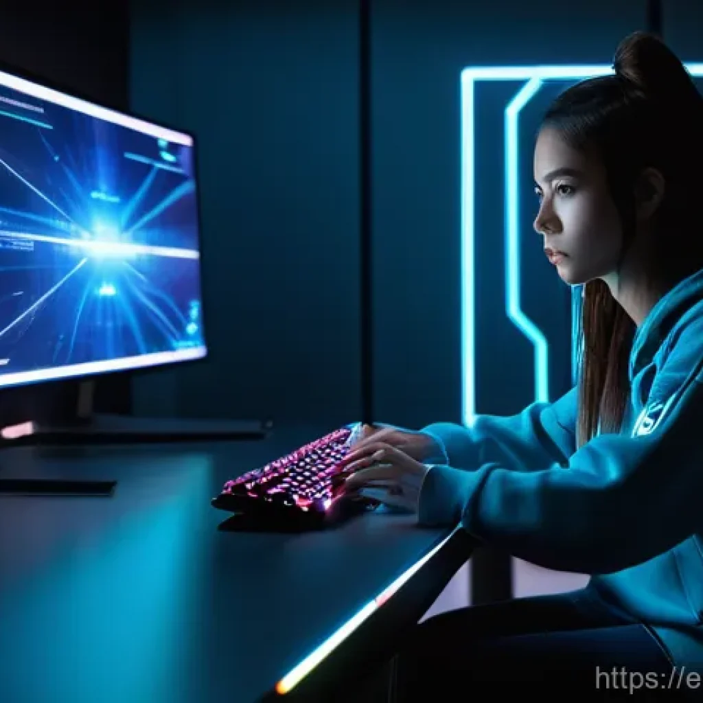 승리의여신 니케 상위 랭커 인터뷰 - **Prompt:** "A focused female gamer, late twenties, wearing a comfortable, modest hoodie and jeans, ...