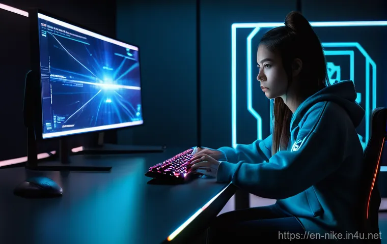 승리의여신 니케 상위 랭커 인터뷰 - **Prompt:** "A focused female gamer, late twenties, wearing a comfortable, modest hoodie and jeans, ...