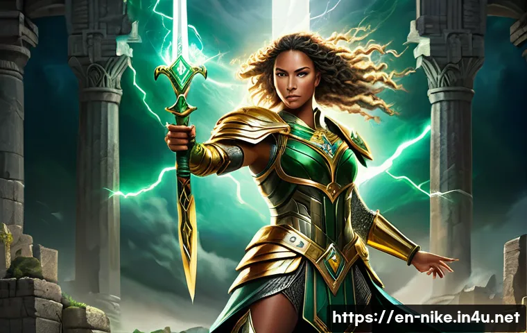 승리의여신 니케 신규 팬 제작물 - A highly detailed digital painting of Nike, the Victory Goddess, in a dynamic battle stance wearing ...