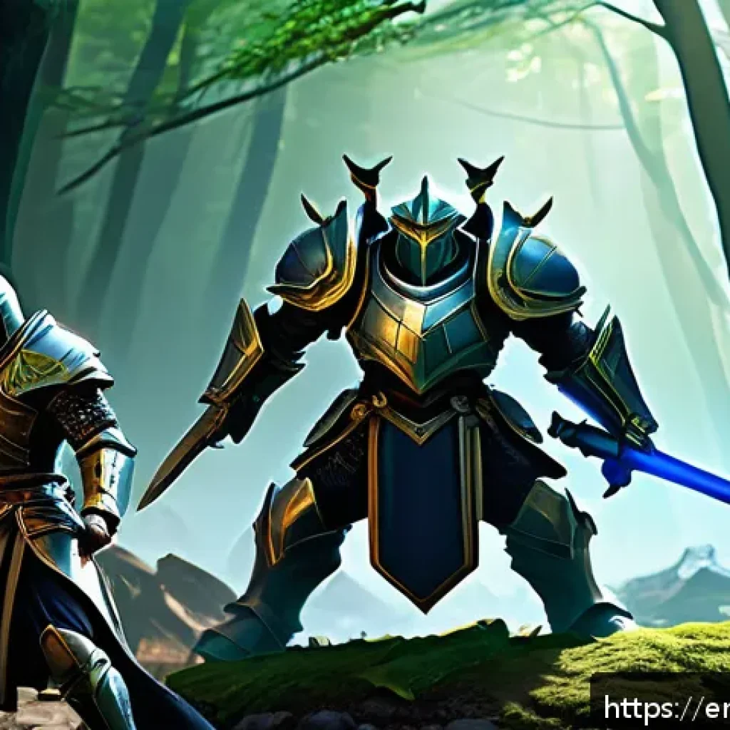 승리의여신 니케 실시간 협동 플레이 - A dynamic real-time co-op battle scene from a fantasy RPG game, featuring a diverse team of four cha...